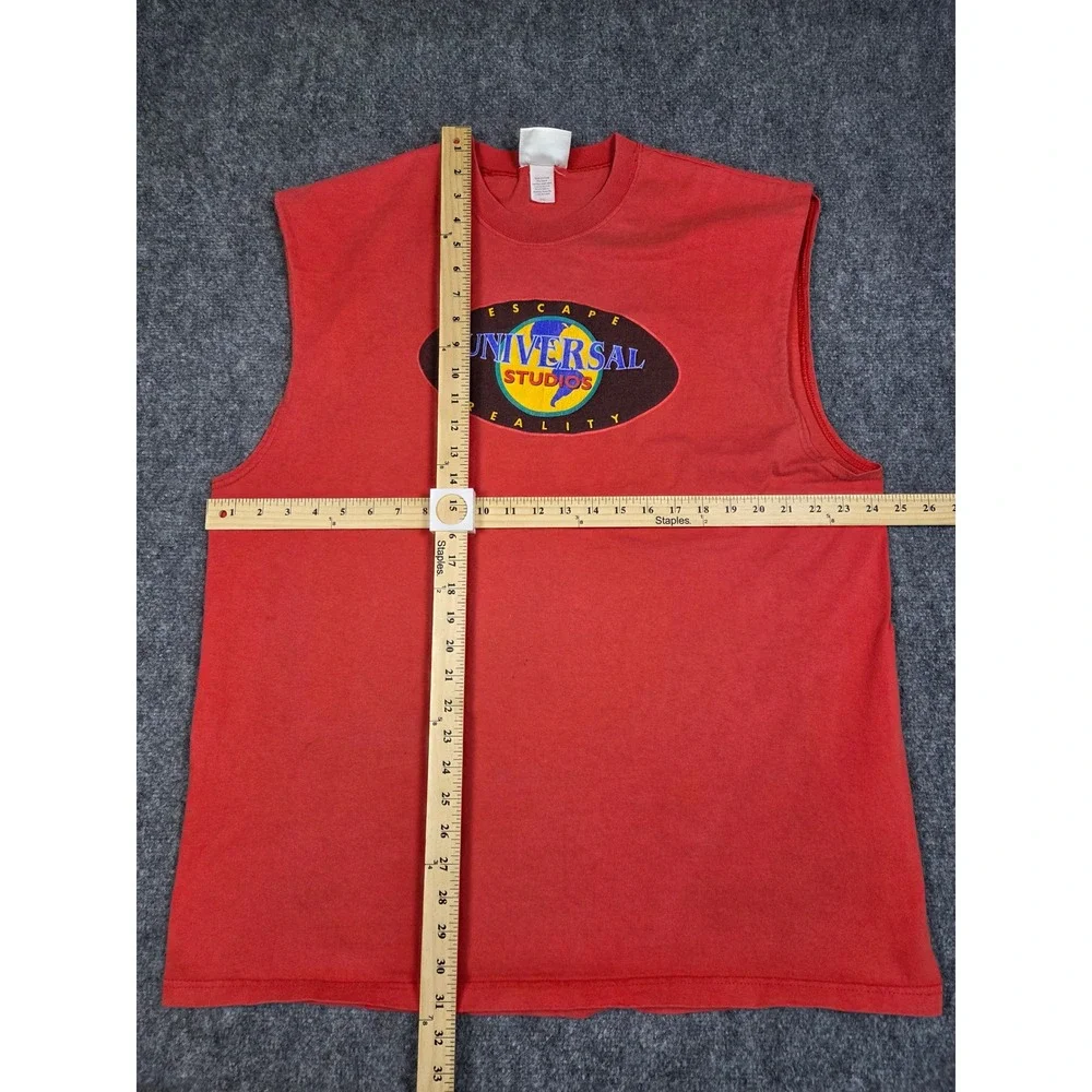 Vintage Universal Studios Tank Top Mens 2XL Red Escape Reality‎ Muscle Tee